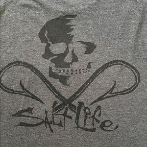 Salt Life Men’s Charcoal Gray Long Sleeve Shirt, Small